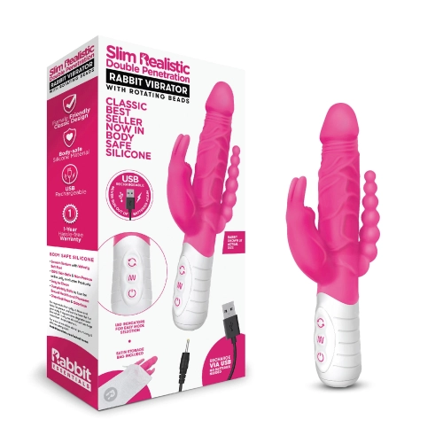 Artikelbild des Artikels “RABBIT ESSENTIALS Slim realistic double penetration pink “