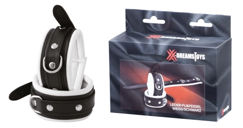 Artikelbild des Artikels “XX-DREAMSTOYS Leder-Fußfessel weiss/schwarz “