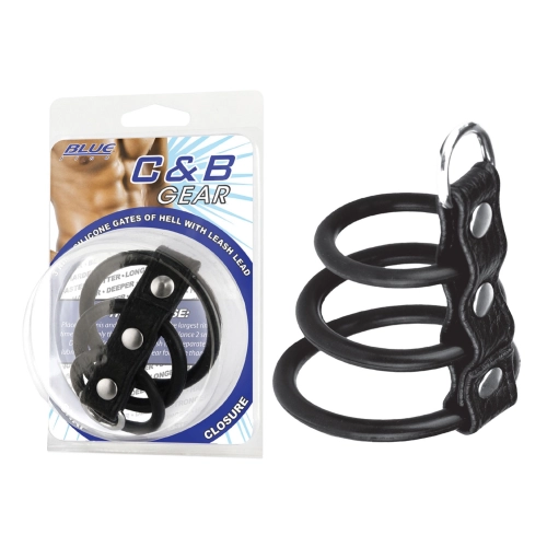 Artikelbild des Artikels “BLUE LINE C&B GEAR 3 Ring Silicone Gates Of Hell With Leash Lead “