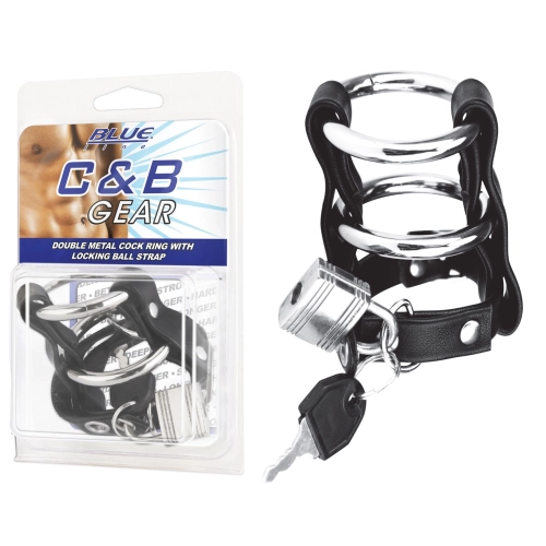 Artikelbild des Artikels “BLUE LINE C&B GEAR Double Metal Cock Ring With Locking Ball Strap “