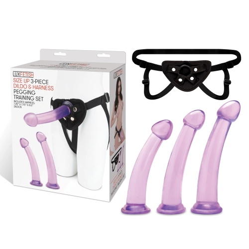 Artikelbild des Artikels “LUX FETISH Size Up 3-Piece Dildo and Harness Pegging training Set “