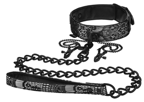Artikelbild des Artikels “STEAMY SHADES Collar with Leash and Nipple Clamps “