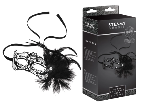 Artikelbild des Artikels “STEAMY SHADES Mardi Gras Mask with Feathers “