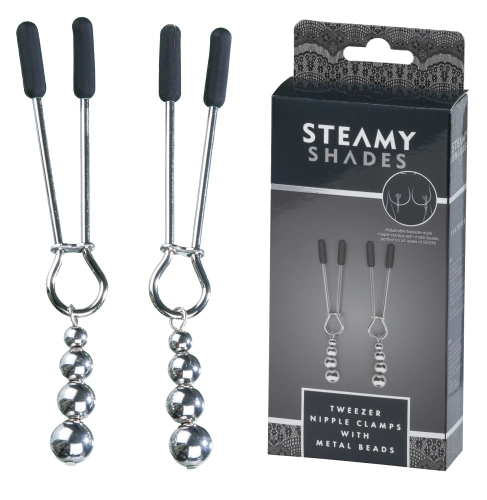 Artikelbild des Artikels “STEAMY SHADES Tweezer Nipple Clamps with Metal Beads “