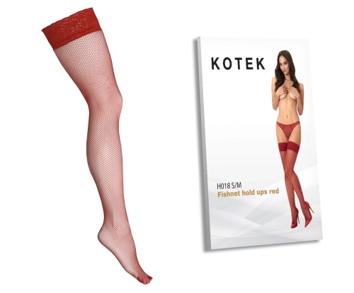 Artikelbild des Artikels “KOTEK Halterlose Strümpfe Fishnet H018 rot S/M “