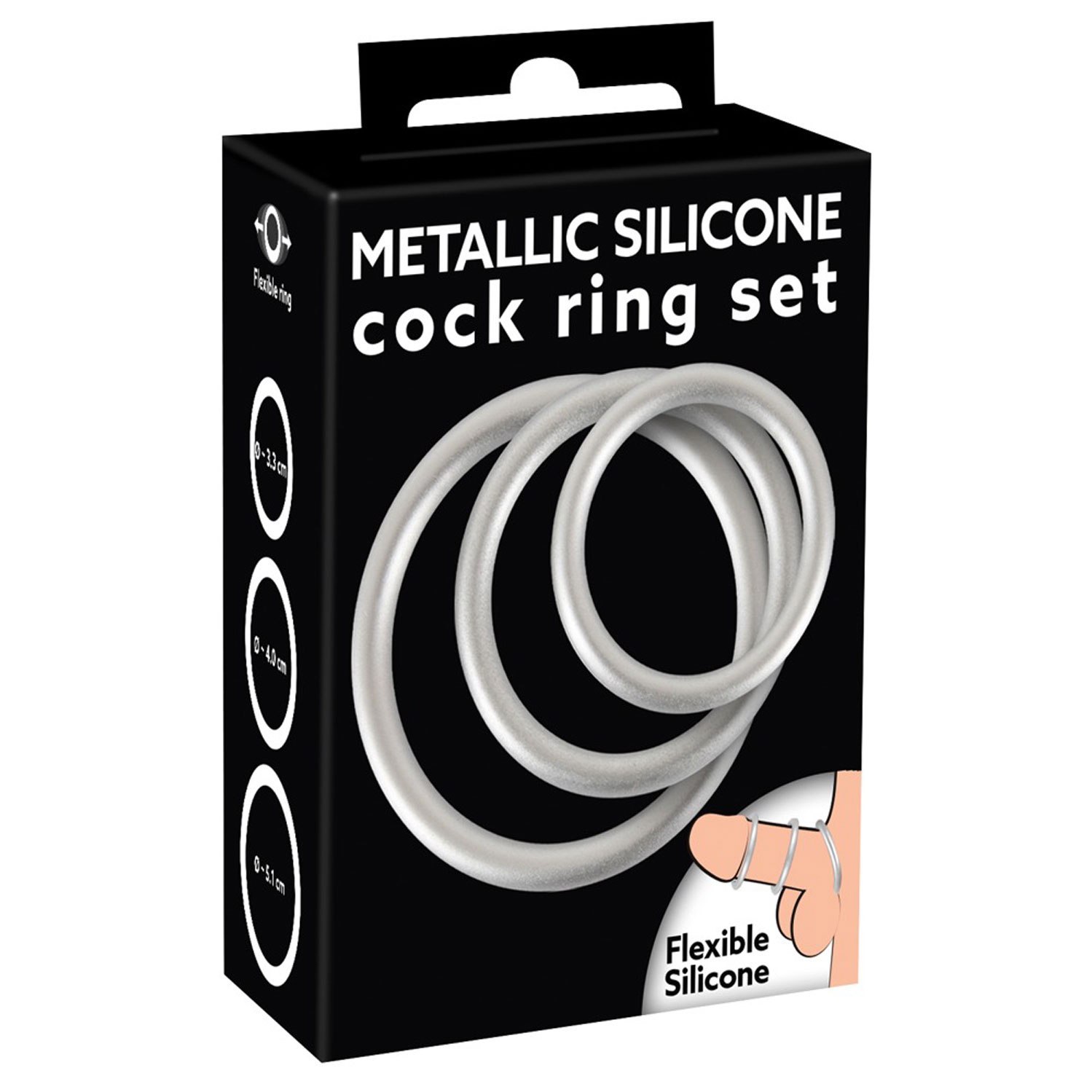  Artikelbild 1 des Artikels “Metallic Silicone Cock ring set “