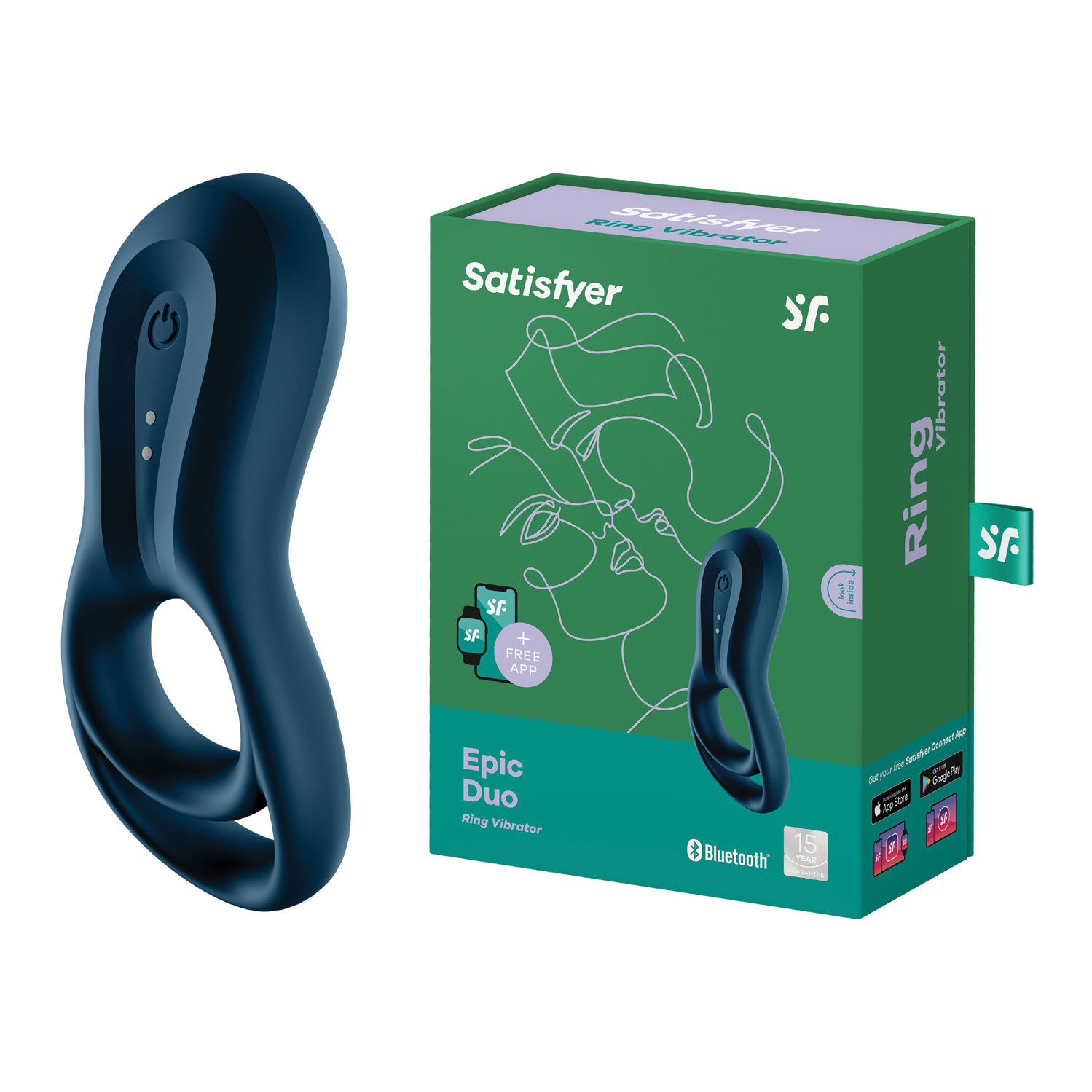  Artikelbild 1 des Artikels “SATISFYER Epic Duo Ring Vibrator dark blue “