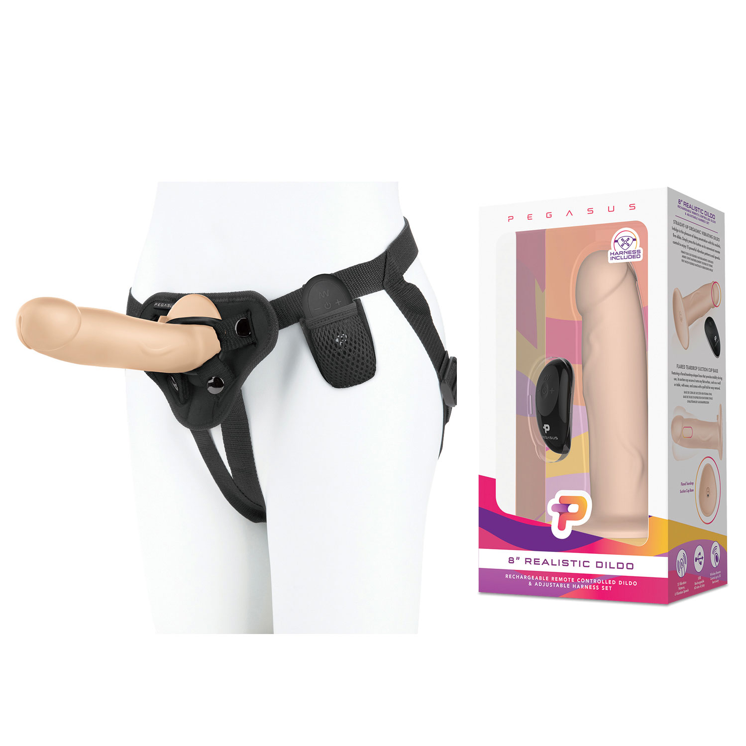  Artikelbild 1 des Artikels “PEGASUS 8' Realistic Dildo & Harness Set “