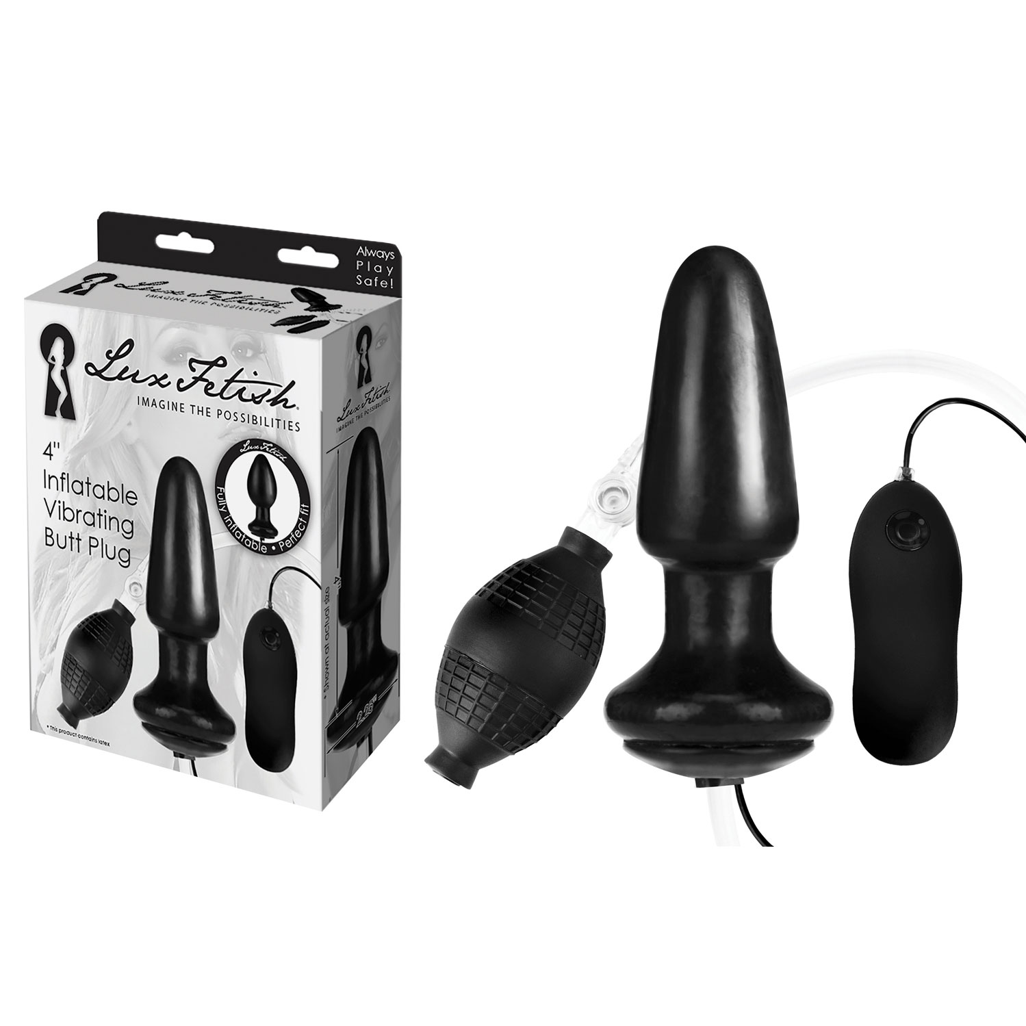  Artikelbild 1 des Artikels “LUX FETISH 4' Inflatbale Vibrating Butt Plug “