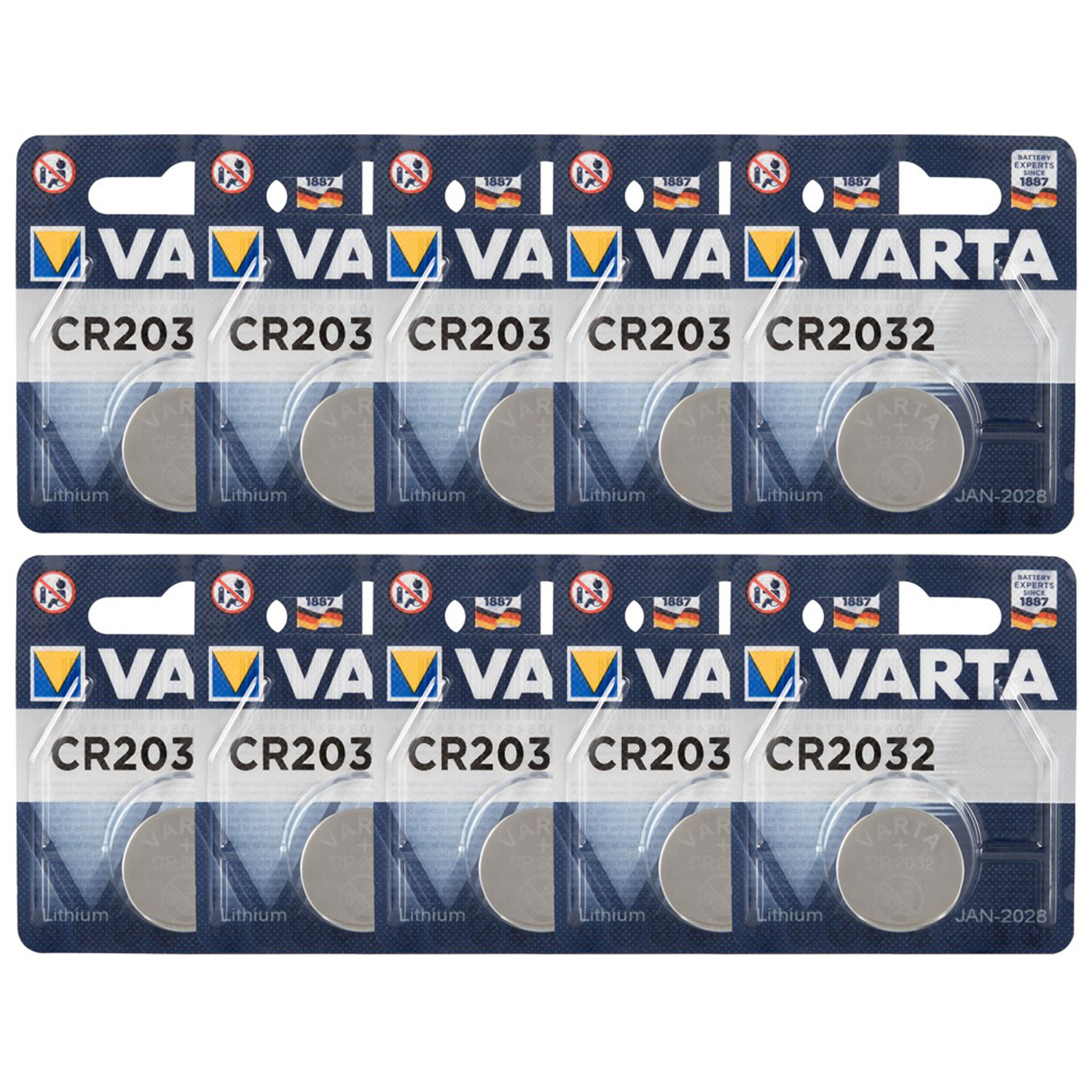  Artikelbild 2 des Artikels “Batterie Varta CR2032 10x1er “